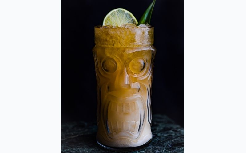 Pineapple Dark N Stormy 2 in a Tiki Glass