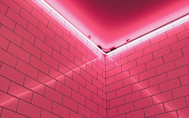 Pink LED Strip on the wall