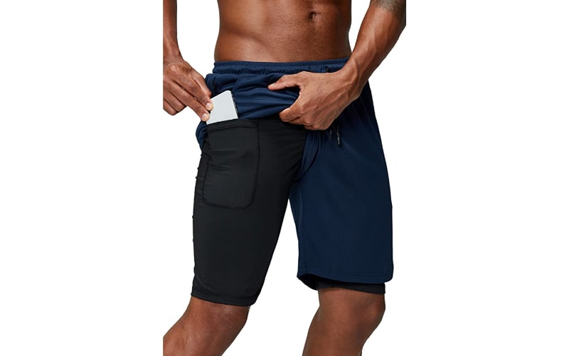 Pinkbomb Men's 2 in 1 Running Shorts with Phone Pockets