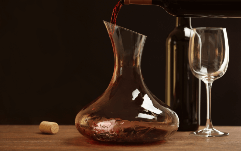 Pouring Wine in Decanter