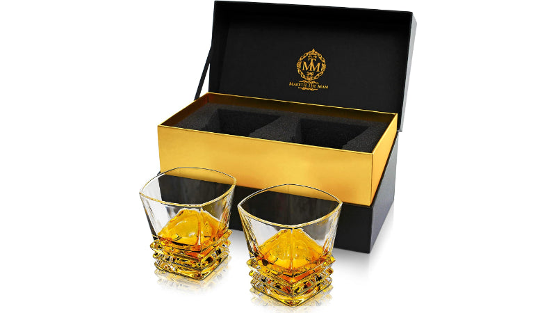 Premium Art Deco Whiskey Glass Set with gift box