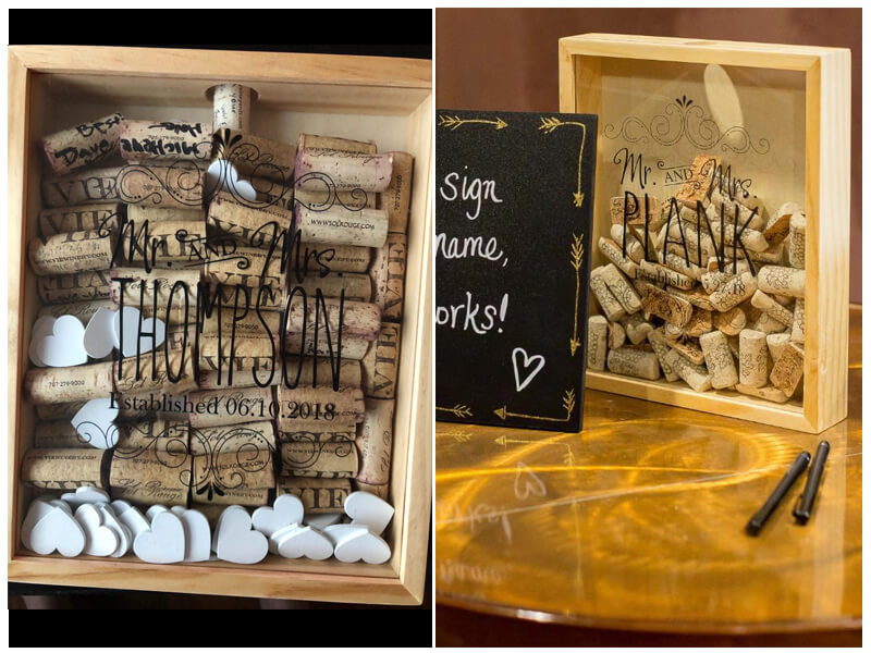 Qualtry Personalized Monogram Wine Cork Box