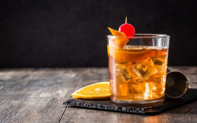 A glass of Brown Sugar Old Fashioned