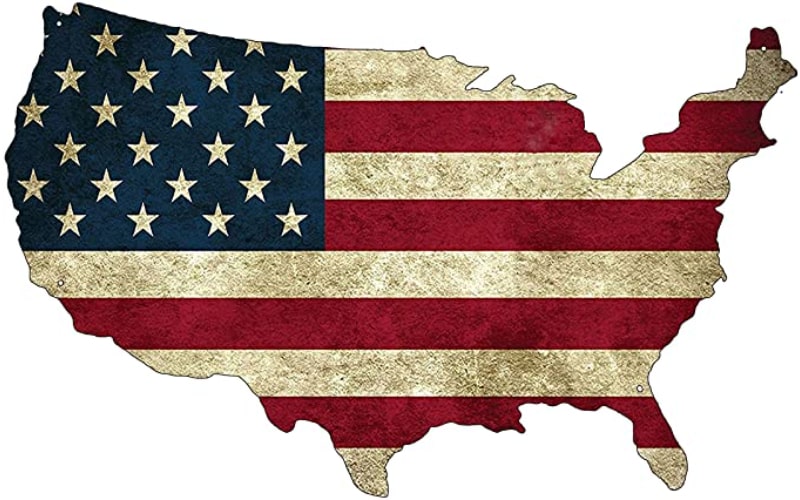 Rogue River Tactical USA American Flag Metal Tin Sign