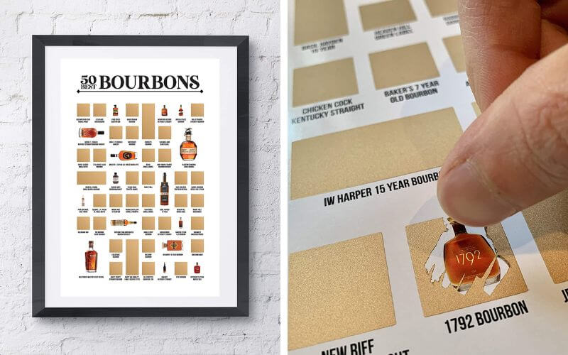 SCRATCH OFF WORKS 50 Best Bourbons Scratch Off Poster