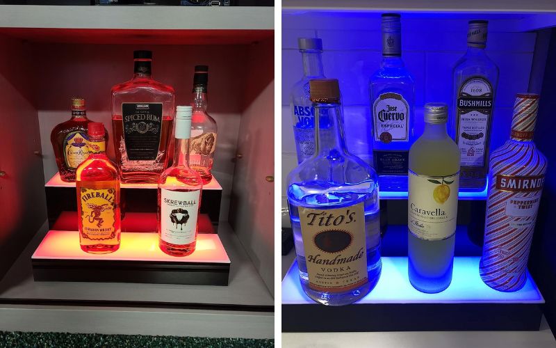 SUNCOO LED Lighted Liquor Bottle Shelf