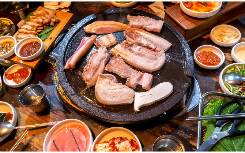 Samgyeopsal setup