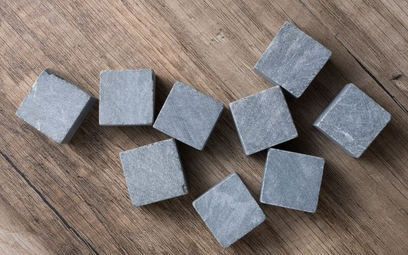 Set of nine gray chilling stones