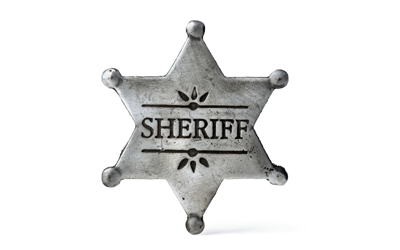 Sheriff badge bar sign