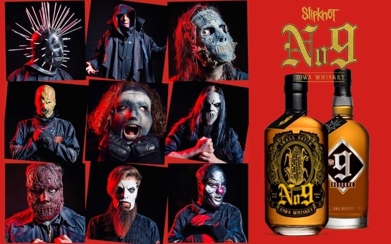 Side by side of Slipknot and No. 9 whiskey