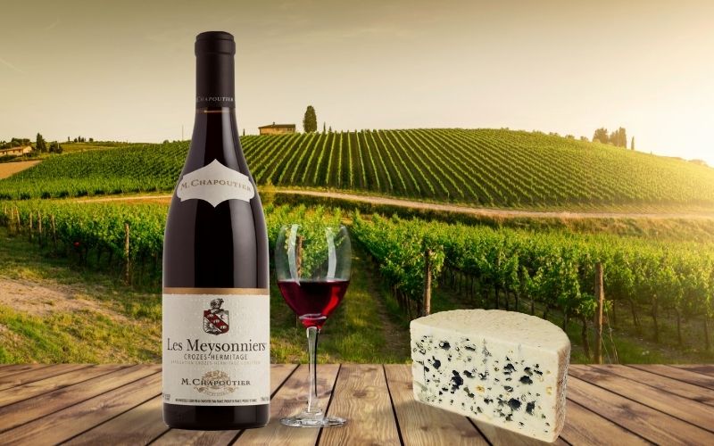 M. Chapoutier Crozes Hermitage Les Meysonniers 2019 and Roquefort