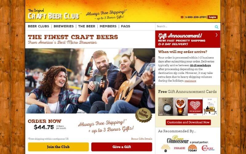 The Original Craft Beer Club website