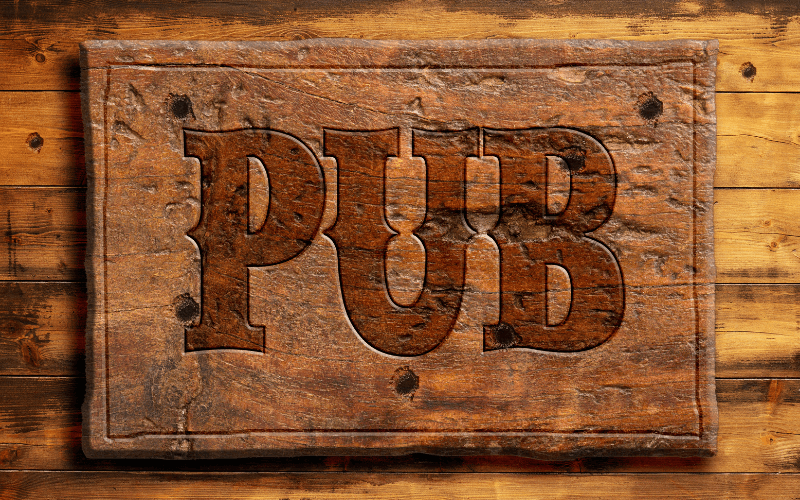 Traditional pub sign