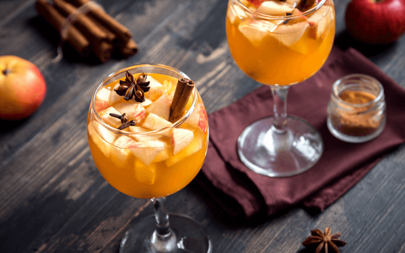 Two glasses of Thanksgiving Sangria