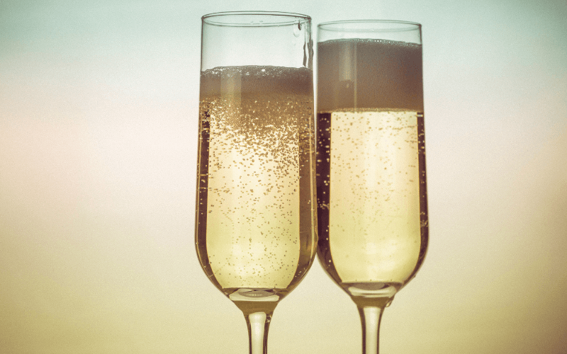 Two glasses of sparkling wine