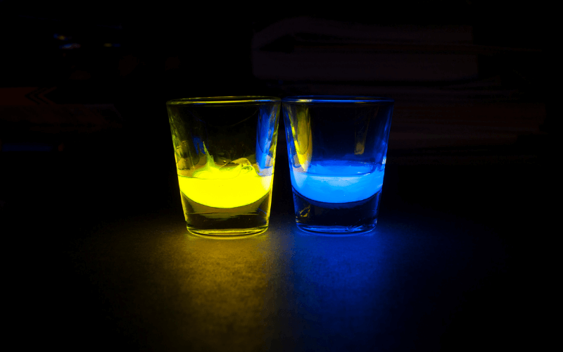 Glowing Jello Shots in glasses