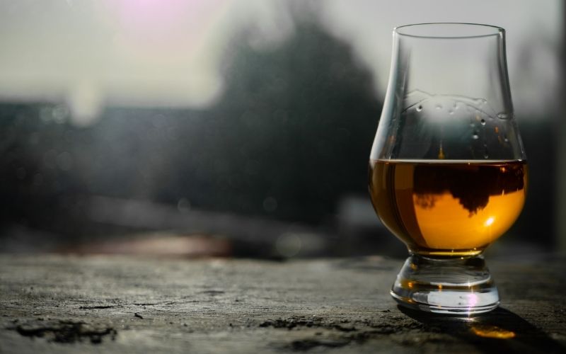 A glass of Irish whiskey