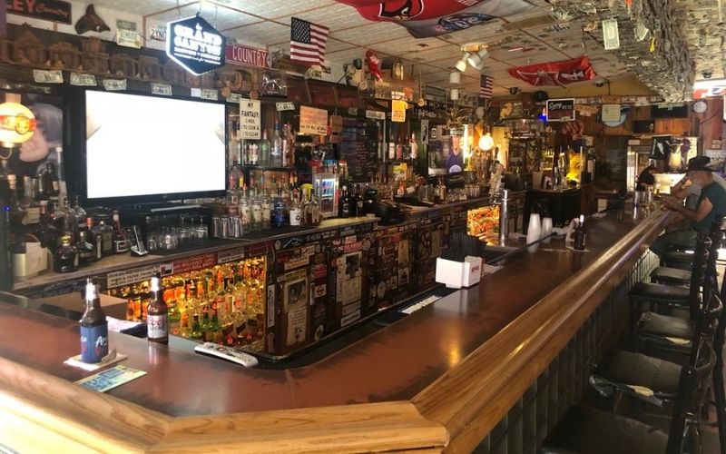 Bar counter inside Canyon Club