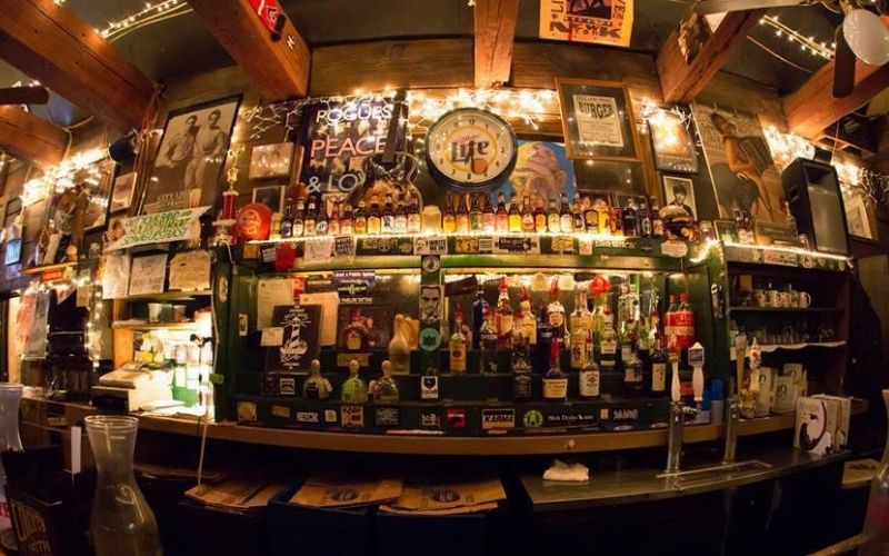 Bar counter inside White Water Tavern