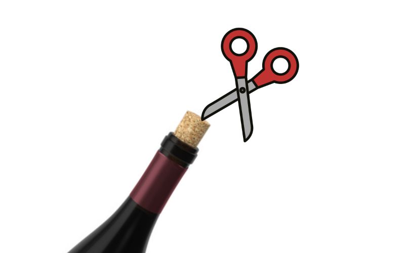Use Scissors - How to Open a Wine Bottle Without a Corkscrew