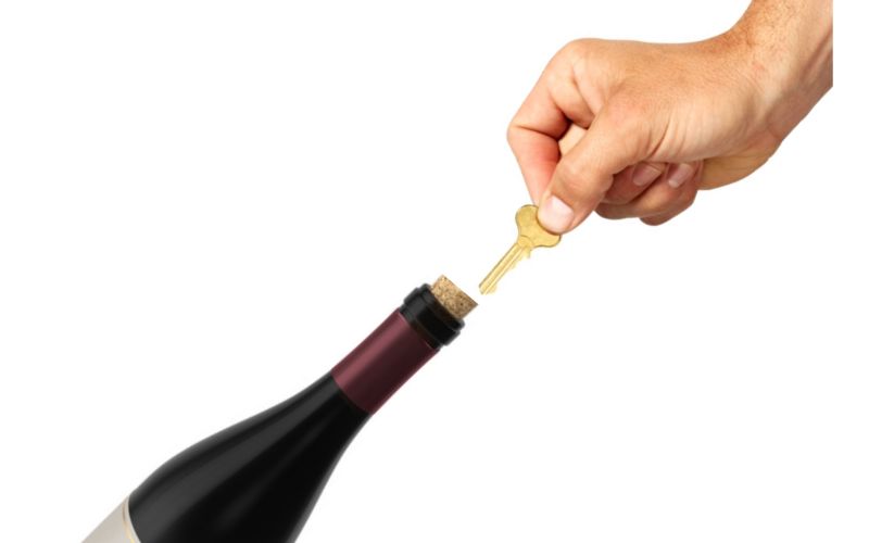 Using a Key - How to Open a Wine Bottle Without a Corkscrew
