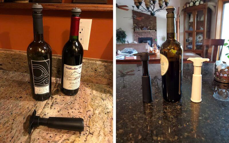 Vacu Vin Wine Saver Pump with Vacuum Bottle Stoppers 