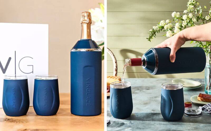 Vinglacé Wine Bottle Cooler & Wine Glass