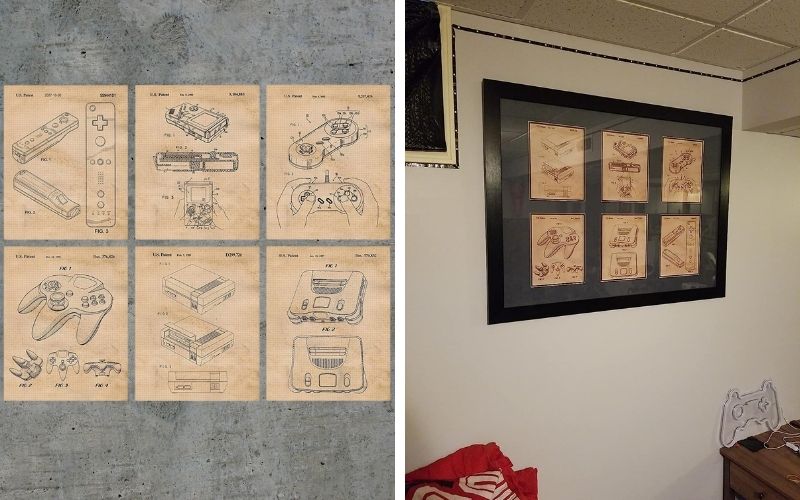 Vintage Video Games Console Controller Patent Prints