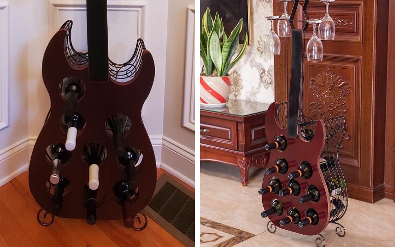 Vintiquewise Guitar Shaped Wine Holder