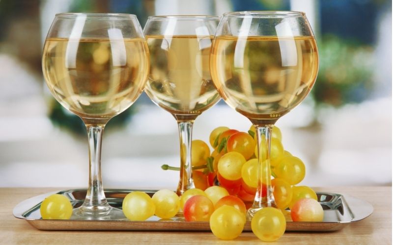 White Wine in Glass on Salver