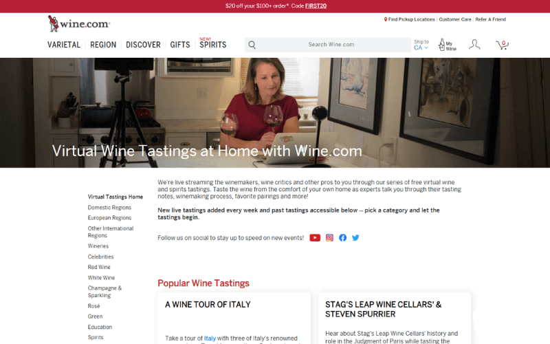Wine.com website