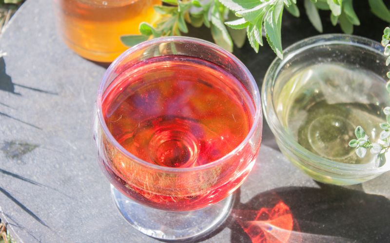 Wine vinegar in a glass