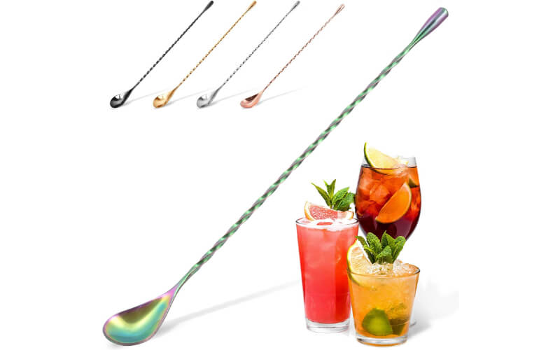 Zulay Kitchen Rainbow Cocktail Spoon