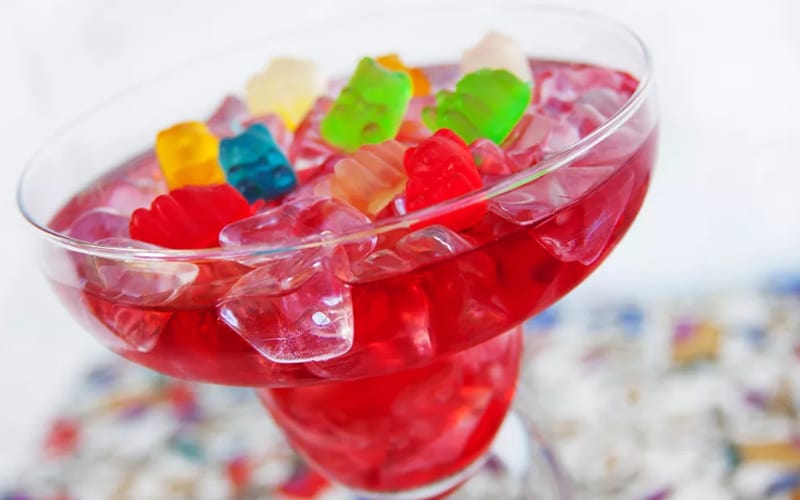 A glass of gummy bear margarita - Image by thespruceeats.com