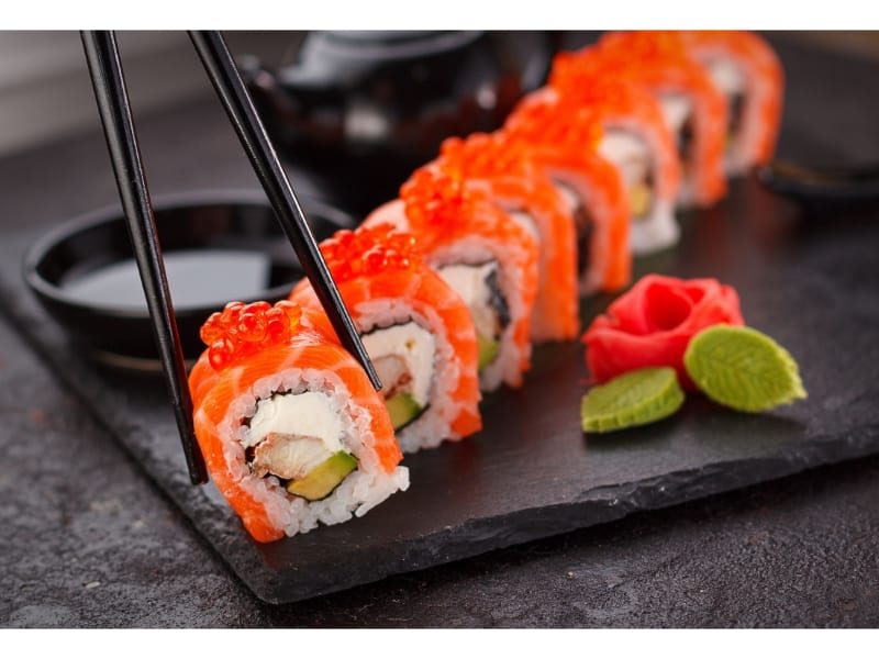 A serving of Maki sushi rolls