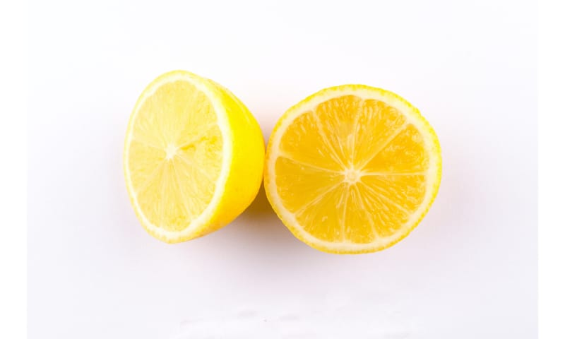 A sliced lemon