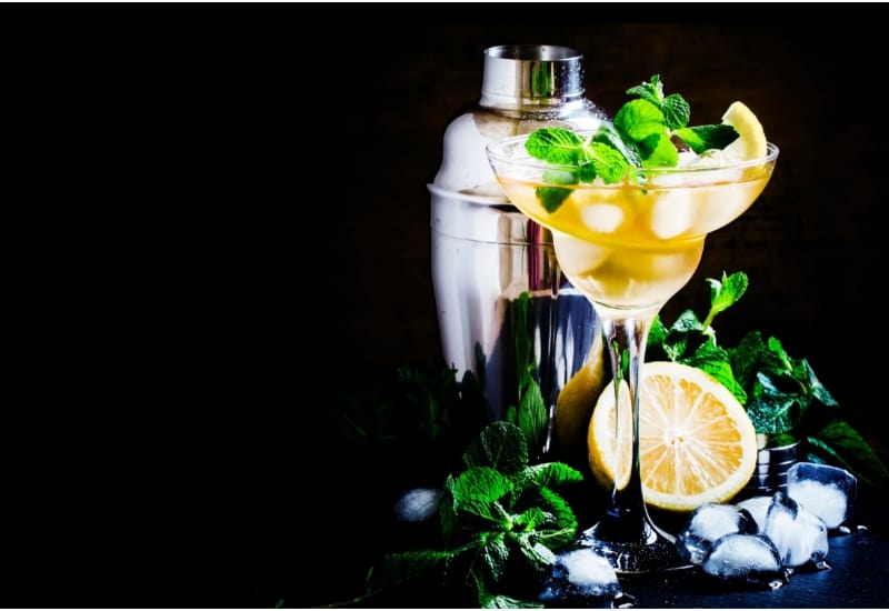 Alcoholic cocktail daiquiri with white rum
