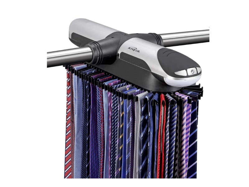 Aniva Motorized Tie Rack Organizer with LED Lights