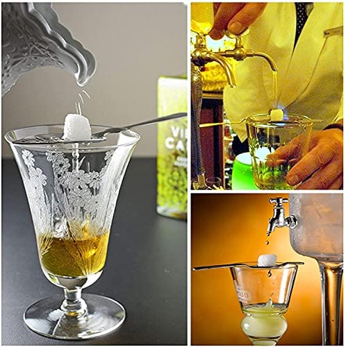 Absinthe Spoon Stainless Steel Absinthe Fountain Accessory Absinthe Dripper for Absinthe Glasses Sugar Cube Silver