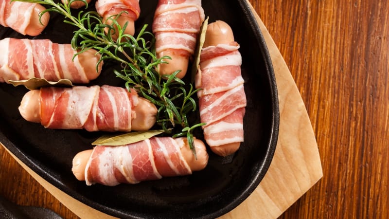 Bacon-Wrapped Smoked Sausage