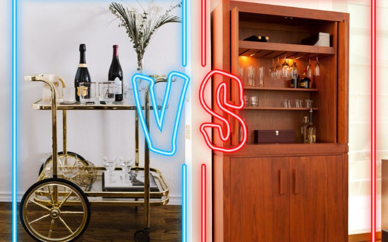 bar cart vs. bar cabinet