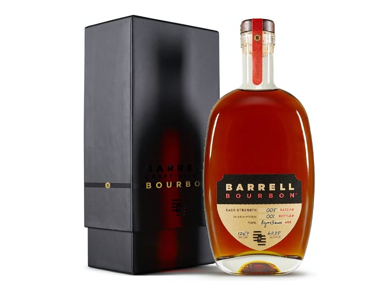 A bottle of Barrell Bourbon Batch 005 with box