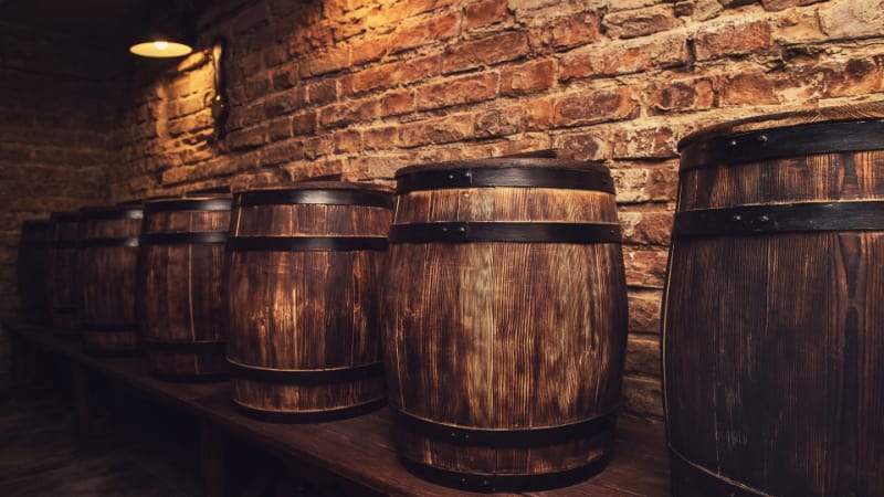 Barrels of bourbon