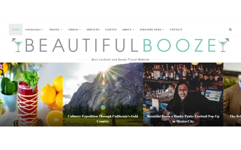 Beautiful Booze website