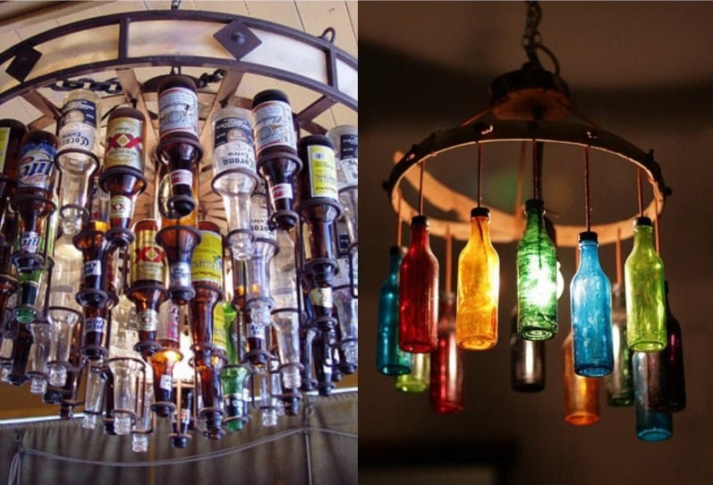 Beer Bottle Chandelier - Image by Dishfunctionaldesigns.blogspot.com