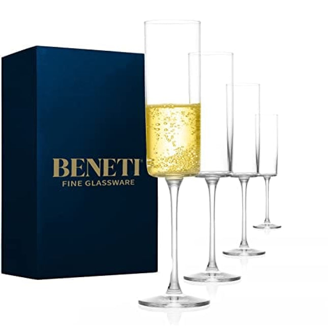 BACLIFE Champagne Flutes - Hand Blown Elegant Champagne Glasses Set of 6 -  Unique Gift for Birthday,…See more BACLIFE Champagne Flutes - Hand Blown