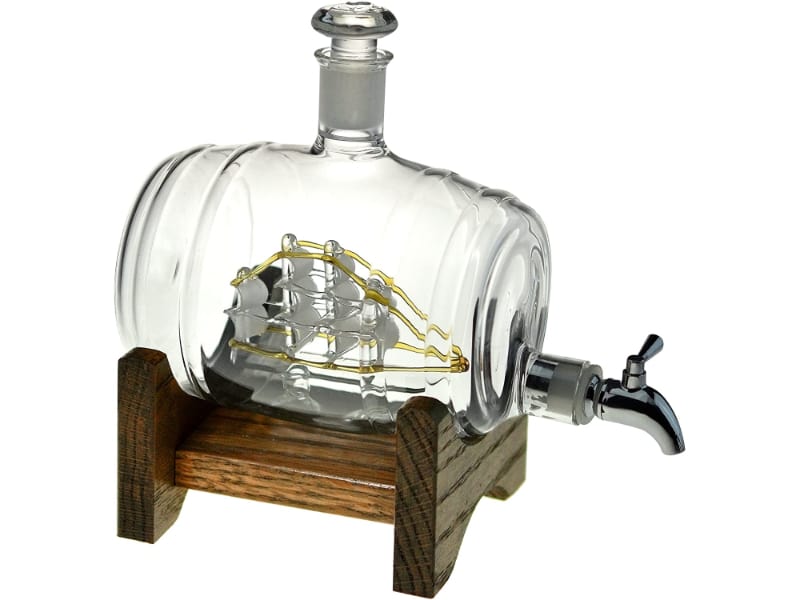 Bourbon Barrel Whiskey Decanter With Ship
