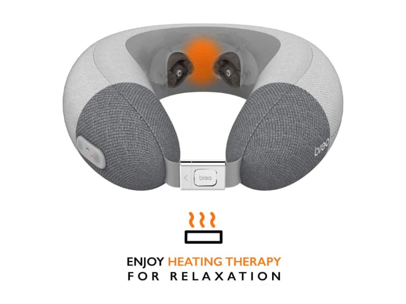 Breo Inflatable Massage Travel Pillow with Heat Therapy