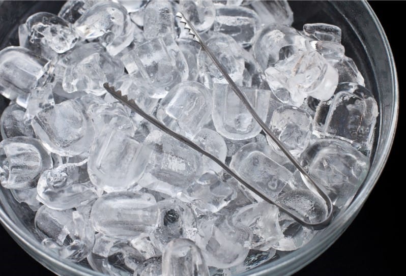Ice Bucket with ice and tong