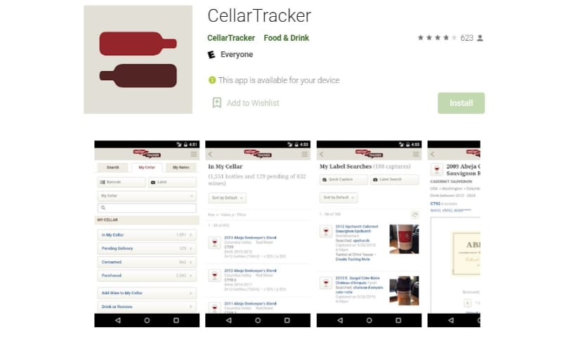 Cellar Tracker app